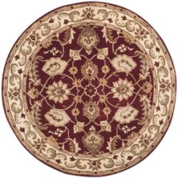 Safavieh Alfombra tradicional de lana rojo/blanco, 152 x 152 cm