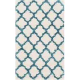 Safavieh Alfombra de polipropileno blanco/azul, 122 x 183 cm