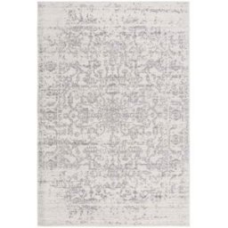 Safavieh Alfombra tradicional de polipropileno plata/blanco, 160 x 229 cm