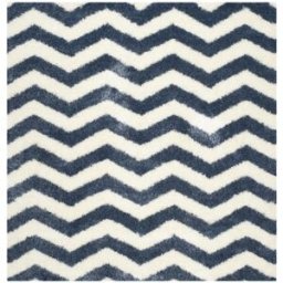 Safavieh Alfombra de polipropileno blanco/azul, 122 x 122 cm