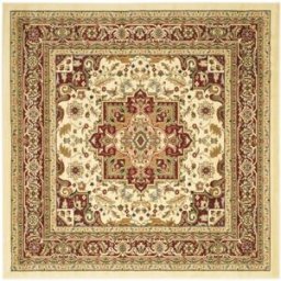 Safavieh Alfombra tradicional de polipropileno blanco/rojo, 183 x 183 cm