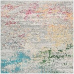 Safavieh Alfombra contemporáneo de polipropileno gris/oro, 152 x 152 cm