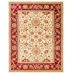 Safavieh Alfombra tradicional de polipropileno blanco/rojo, 244 x 305 cm