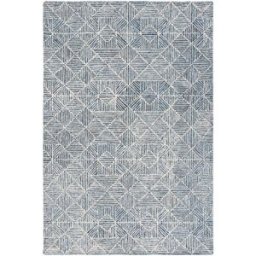 Safavieh Alfombra moderno de lana azul/blanco, 152 x 244 cm