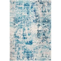 Safavieh Alfombra contemporáneo de polipropileno blanco/azul, 160 x 229 cm