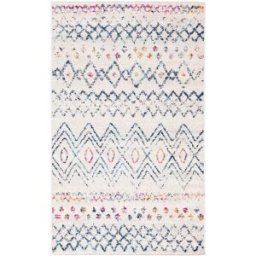 Safavieh Alfombra tradicional de polipropileno blanco/azul, 122 x 183 cm