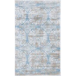 Safavieh Alfombra transicional de polipropileno azul/blanco, 122 x 183 cm
