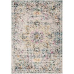 Safavieh Alfombra transicional de polipropileno gris/oro, 160 x 229 cm