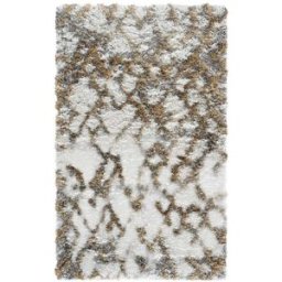 Safavieh Alfombra de polipropileno blanco/oro, 122 x 183 cm