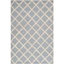 Safavieh Alfombra diamante de lana plata/blanco, 122 x 183 cm