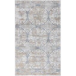 Safavieh Alfombra transicional de polipropileno plata/blanco, 122 x 183 cm