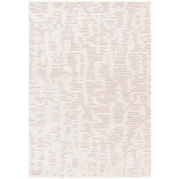 Safavieh Alfombra sólido y tonal de poliéster blanco/beige, 122 x 183 cm