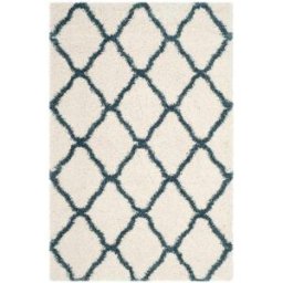 Safavieh Alfombra de polipropileno blanco/azul, 122 x 183 cm