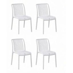 Home Heavenly Pack de 4 sillas de polipropileno en color blanco 76 x 42 x 55 cm