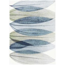 Safavieh Alfombra contemporáneo de polipropileno blanco/azul, 122 x 183 cm