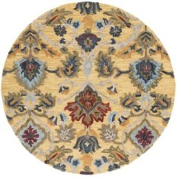 Safavieh Alfombra tradicional de lana oro/multicolor, 183 x 183 cm