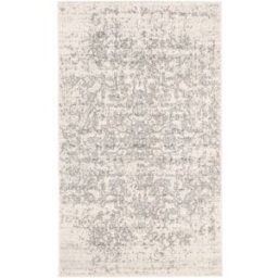 Safavieh Alfombra tradicional de polipropileno plata/blanco, 122 x 183 cm