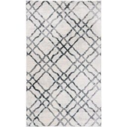 Safavieh Alfombra transicional de polipropileno blanco/gris, 122 x 183 cm