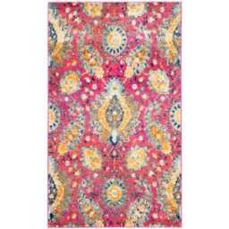 Safavieh Alfombra moderno chic de polipropileno rosa/oro, 122 x 183 cm