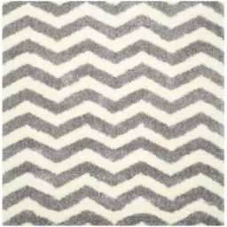 Safavieh Alfombra de polipropileno blanco/gris, 122 x 122 cm