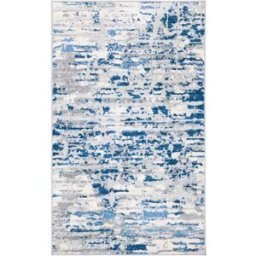 Safavieh Alfombra contemporáneo de polipropileno blanco/azul, 122 x 183 cm