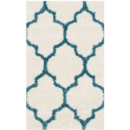 Safavieh Alfombra de polipropileno blanco/azul, 122 x 183 cm