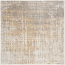 Safavieh Alfombra abstracto moderno de polipropileno beige/oro, 183 x 183 cm