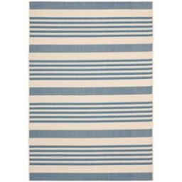 Safavieh Alfombra rayas de polipropileno beige/azul, 160 x 231 cm