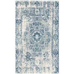 Safavieh Alfombra transicional de polipropileno blanco/azul, 122 x 183 cm