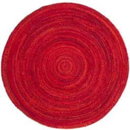 Safavieh Alfombra casa rural de algodón rojo, 122 x 122 cm