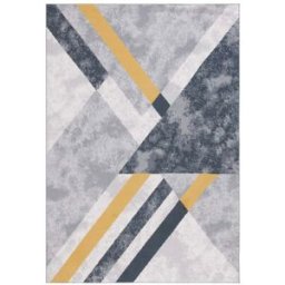 Safavieh Alfombra moderno de poliéster gris/oro, 160 x 229 cm