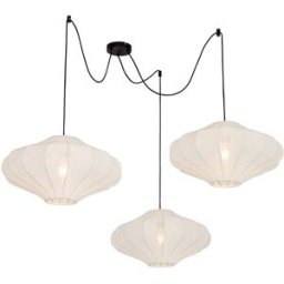 QAZQA Lámpara colgante japandi blanca 50 cm 3 luces