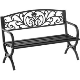 Outsunny Banco de jardín 127x60x85 cm negro