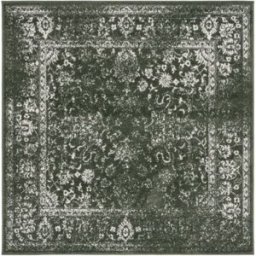 Safavieh Alfombra vintage de polipropileno verde/blanco, 183 x 183 cm