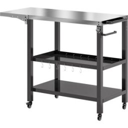 Outsunny Carrito de parrilla 116x50x86 cm negro