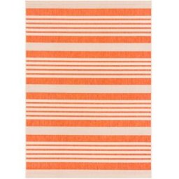Safavieh Alfombra rayas de polipropileno naranja/beige, 160 x 231 cm