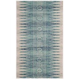 Safavieh Alfombra transicional de polipropileno blanco/azul, 122 x 183 cm