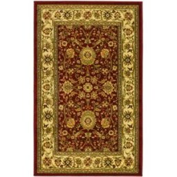 Safavieh Alfombra tradicional de polipropileno rojo/blanco, 122 x 183 cm