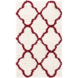 Safavieh Alfombra de polipropileno blanco/rojo, 122 x 183 cm
