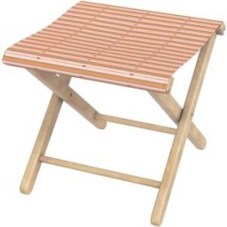 Vent de Bohème Taburete plegable de eucalipto y tela outdoor diseño de rayas rosa