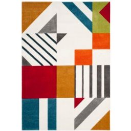 Safavieh Alfombra contemporáneo de polipropileno blanco/azul, 160 x 229 cm