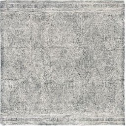 Safavieh Alfombra bohemio de lana blanco/gris, 122 x 122 cm