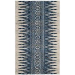 Safavieh Alfombra transicional de polipropileno blanco/azul, 122 x 183 cm