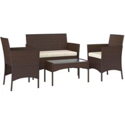 Outsunny Conjunto de jardín 102x58x82 cm marrón
