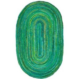 Safavieh Alfombra casa rural de algodón verde, 122 x 183 cm