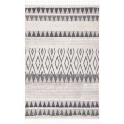 Safavieh Alfombra bohemio de poliéster blanco/azul, 122 x 183 cm