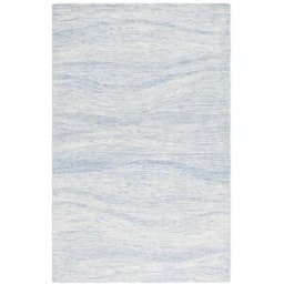 Safavieh Alfombra moderno contemporáneo de lana azul/blanco, 122 x 183 cm