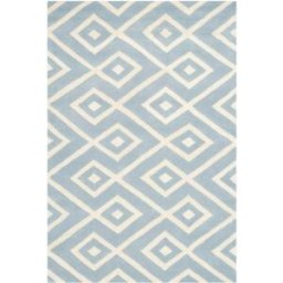 Safavieh Alfombra contemporáneo de lana azul/blanco, 122 x 183 cm