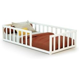 Webaby Cama bebe de suelo madera blanco