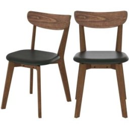 Maison Pavane Set de 2 sillas en cuero sintético y madera de fresno